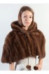 Mink fur shawl with hood